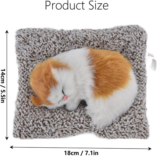 Cuddly Sleeping Cat Toy with Realistic Meow Sound for Kids
