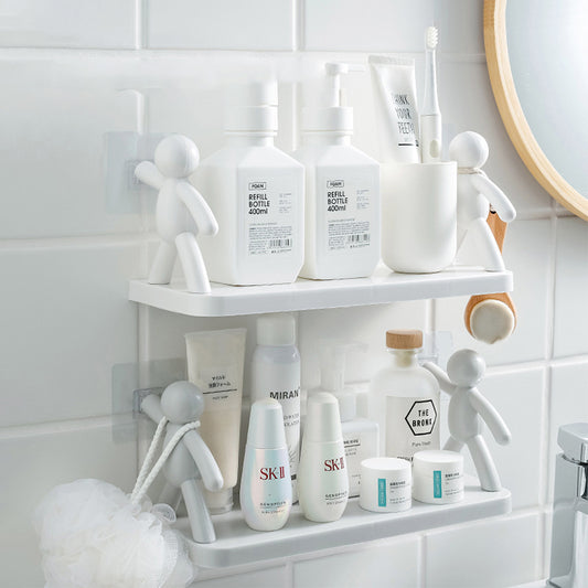 Human Shaped Multifunction Hanging Wall Rack with Guardrail for Home Organization