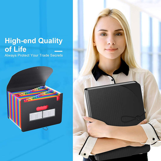 24 Pockets Document Organizer File Folder for Efficient Paper Storage