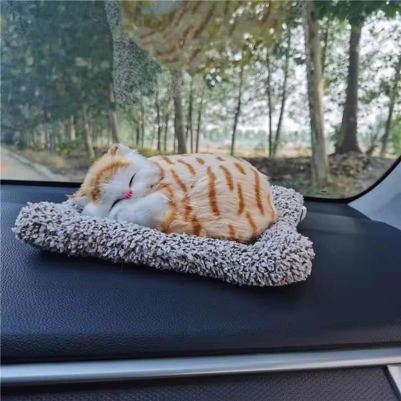 Cuddly Sleeping Cat Toy with Realistic Meow Sound for Kids
